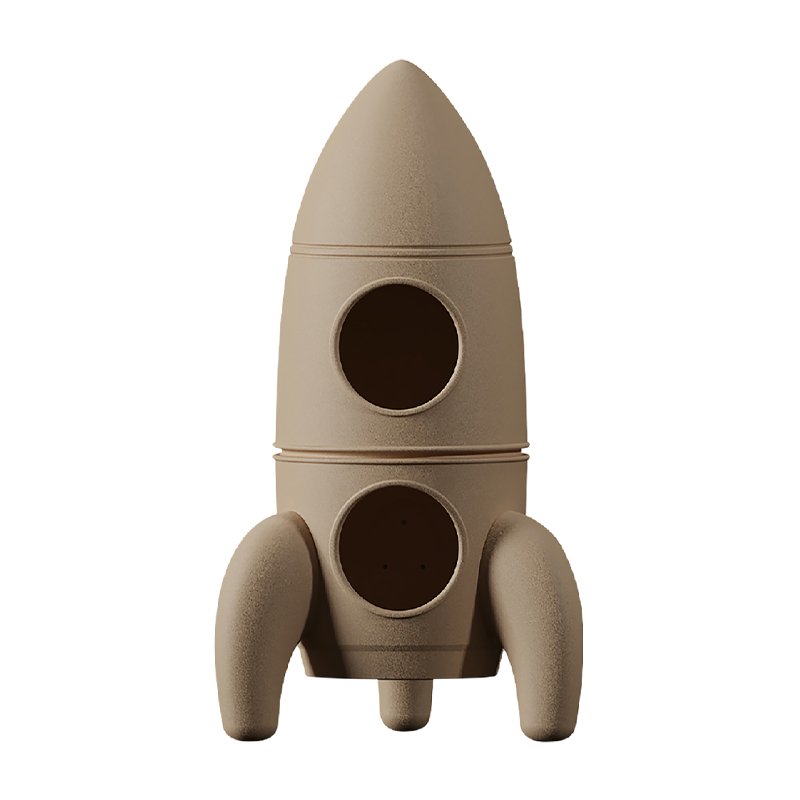 Large Rocket Cat Nest + Handmade Tech Fabric High-simulation Plush Mat - Image 2