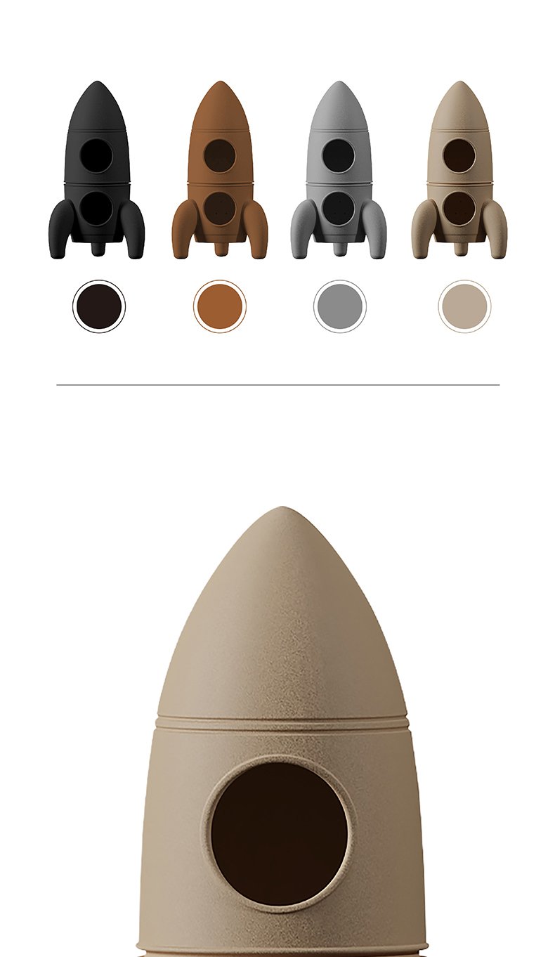 Large Rocket Cat Nest + Handmade Tech Fabric High-simulation Plush Mat - Image 7