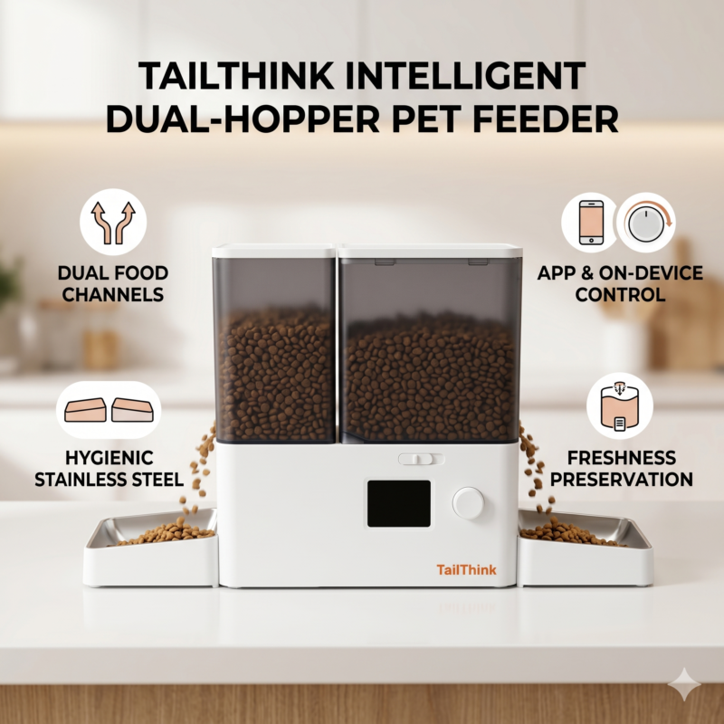 Intelligent Dual-Hopper Pet Feeder