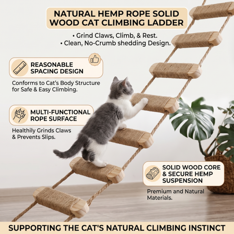 DIY Solid Wood Rope Ladder for Cats - snugpethub